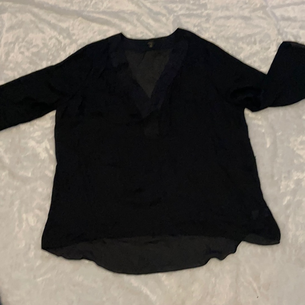 womens light black see through casual dress shirt